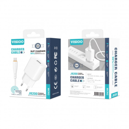 Chargeur Complet + Cable Micro USB 2,4A - Vis | Smarty Paris